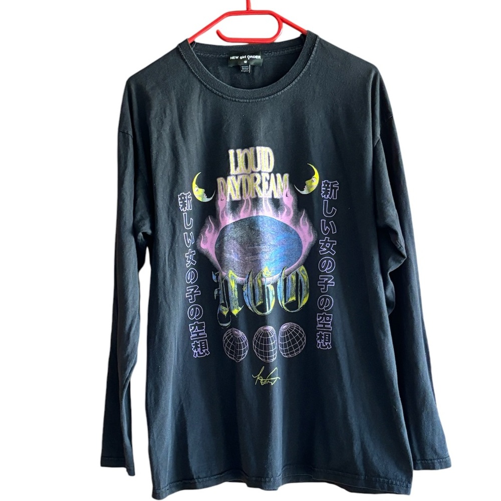 NEW GIRL ORDER LONG SLEEVE OVERSIZED GRAPHIC SHIRT LOUD DREAM SIZE US 8